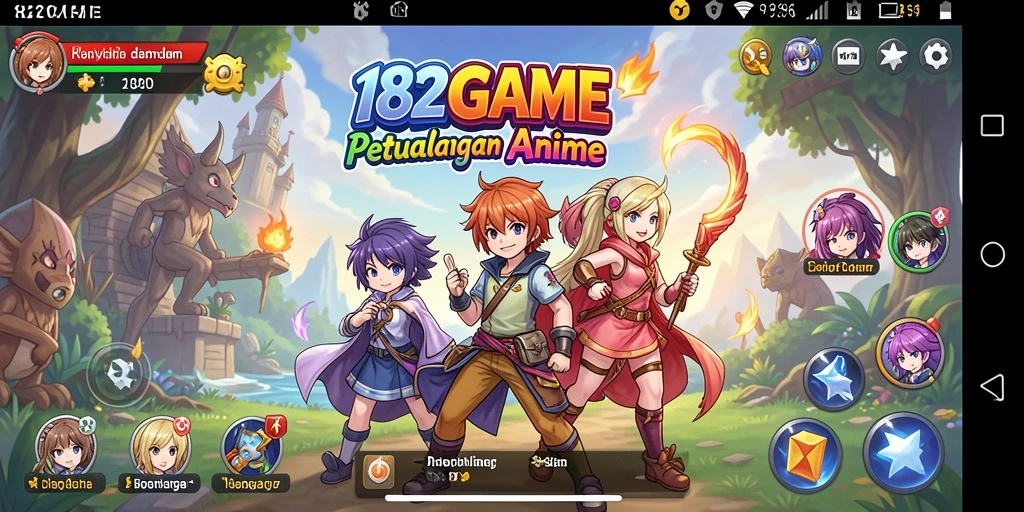 Screenshot 182GAME menampilkan aksi intens dalam dunia Anime.