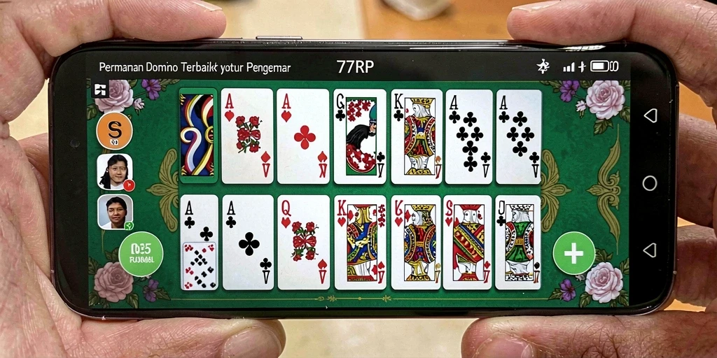 Screenshot utama 77RP menampilkan gameplay seru domino.