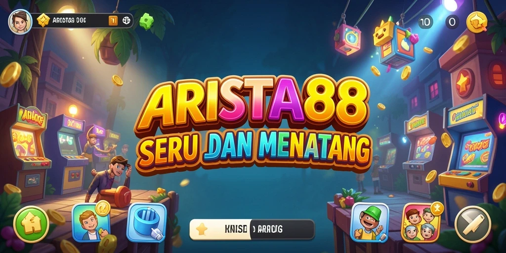 Tangkapan layar utama menunjukkan gameplay seru ARISTA88 dengan karakter dinamis.