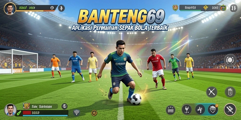 Tampilan gameplay BANTENG69 yang mendebarkan di lapangan sepak bola.
