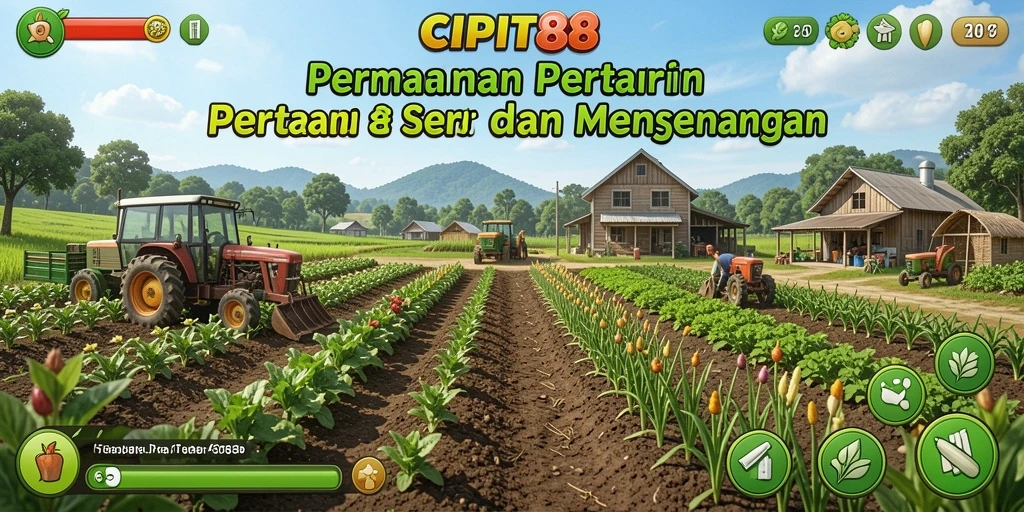 Screenshot gameplay menunjukkan aktivitas pertanian yang menarik dan dinamis.