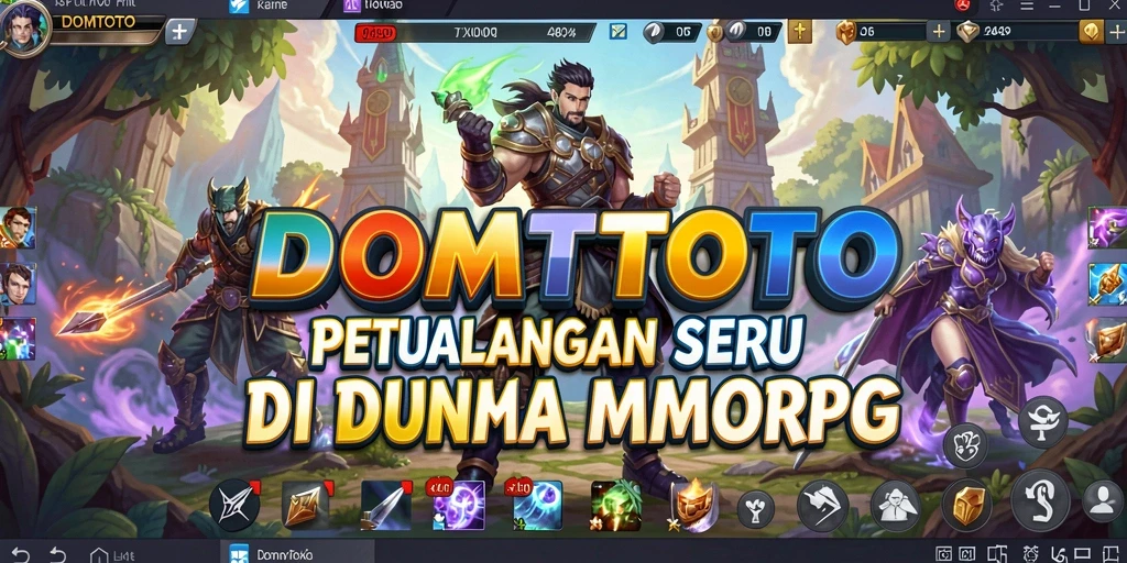 Gameplay seru di DOMTOTO menunjukkan pertarungan epik dan eksplorasi dunia.