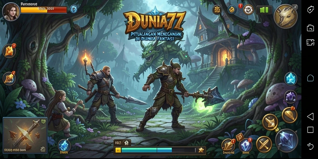 Screenshot DUNIA77 menampilkan aksi petualangan yang mendebarkan.