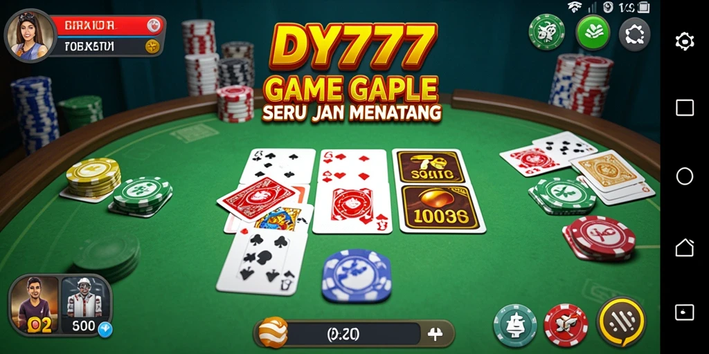 Tampilan gameplay seru dari DY777 yang menghadirkan keseruan Gaple.