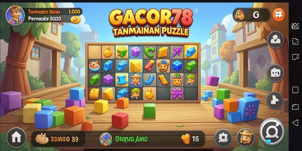 Tangkapan layar gameplay <strong>GACOR78</strong> yang menampilkan tantangan puzzle seru.