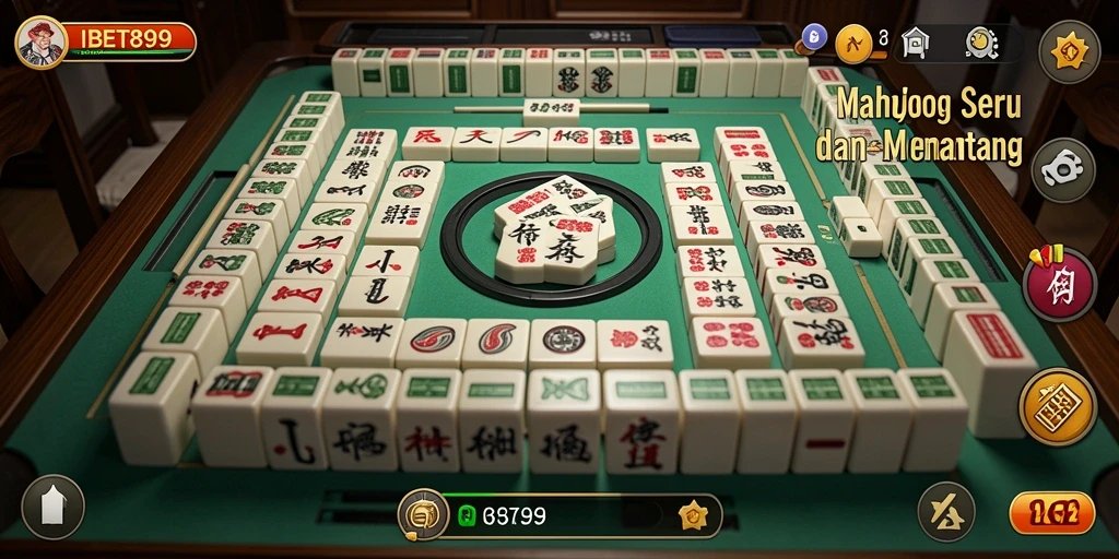 Tampilan menarik gameplay Mahjong di IBET899 dengan papan dan ubin berwarna-warni.