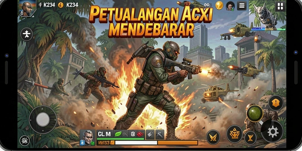 Screenshot gameplay K234 menampilkan pertarungan seru dan aksi mendebarkan.