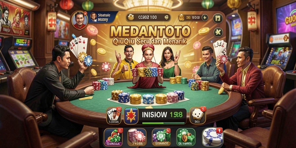 Screenshot utama MEDANTOTO menunjukkan aksi seru permainan QiuQiu.