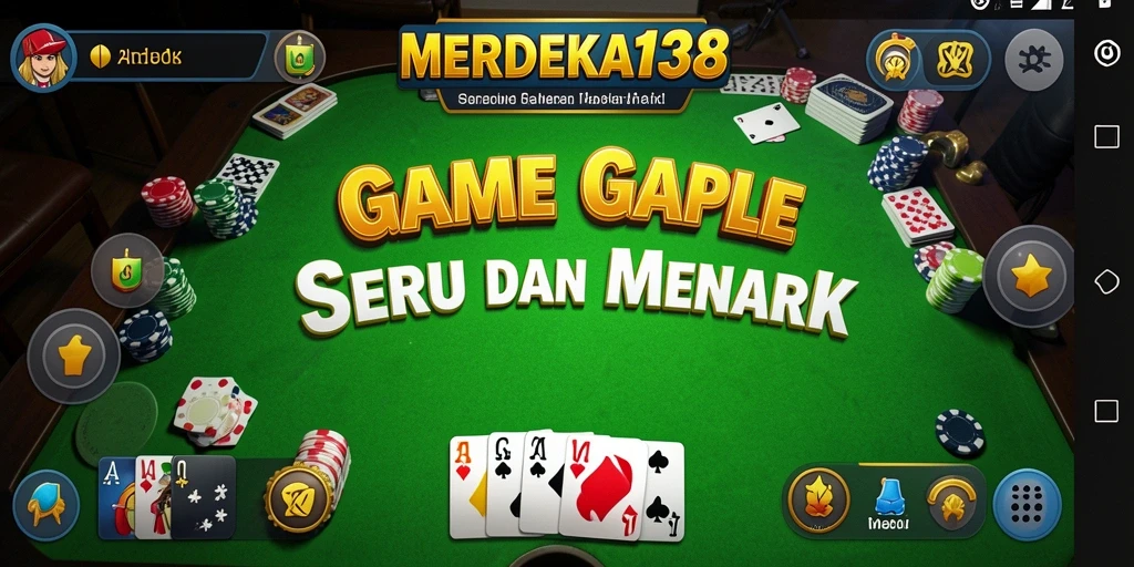 Tampilan screenshot MERDEKA138 dengan gameplay Gaple yang menarik.