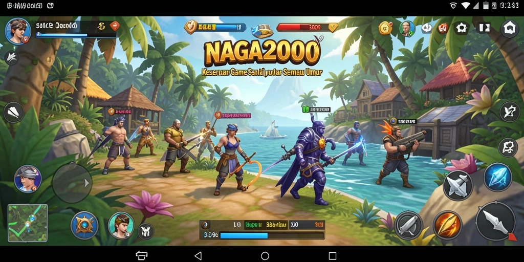 Screenshot game NAGA2000 menampilkan kesenangan bermain dengan teman-teman.