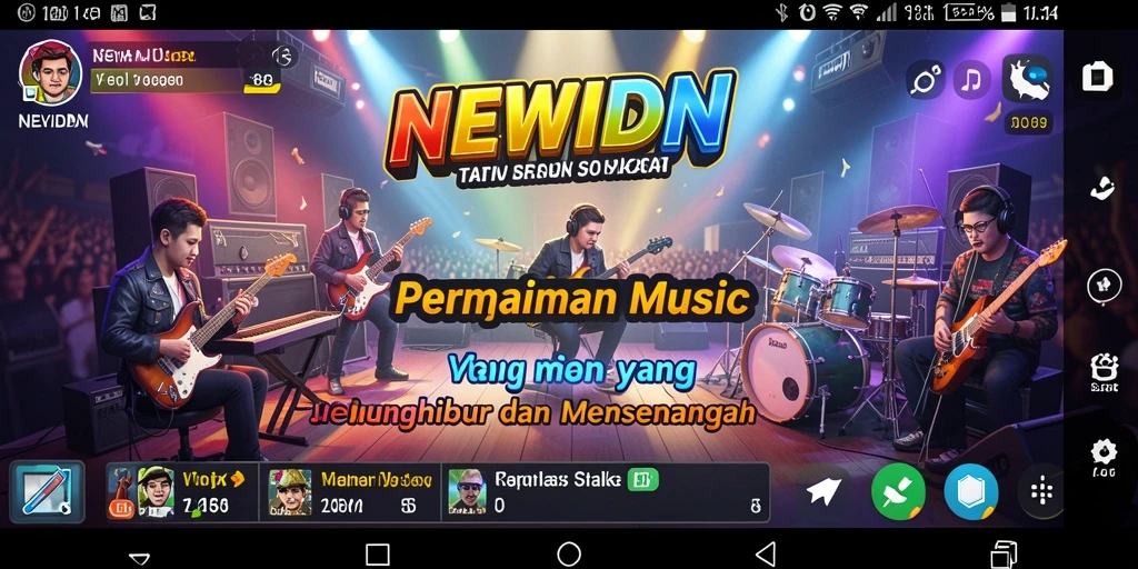 Screenshot gameplay NEWIDN yang menyajikan pengalaman musik yang interaktif.