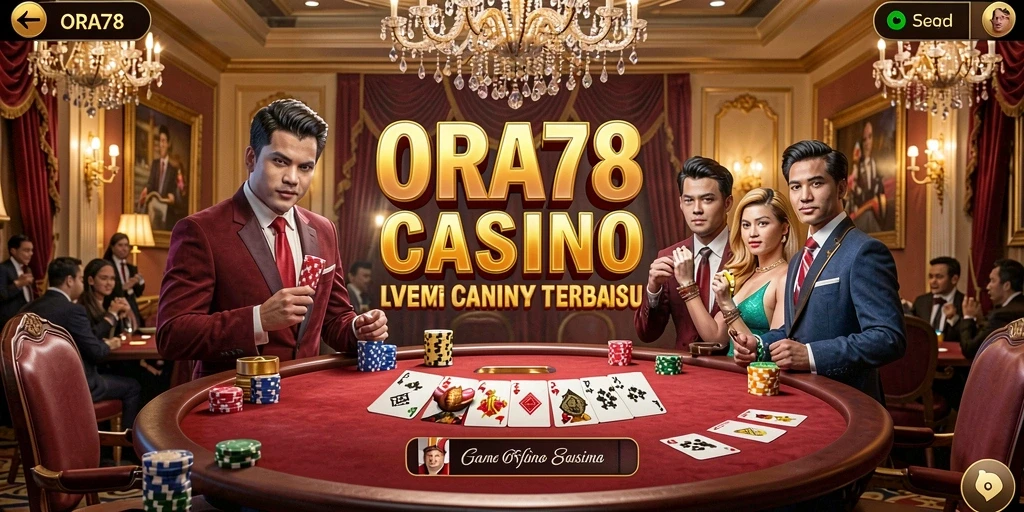 Tangkapan layar gameplay ORA78 menampilkan dealer langsung di meja kasino.