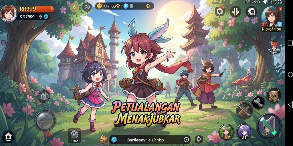Gameplay menakjubkan dari RR999 yang membawa petualangan anime ke layar Anda.