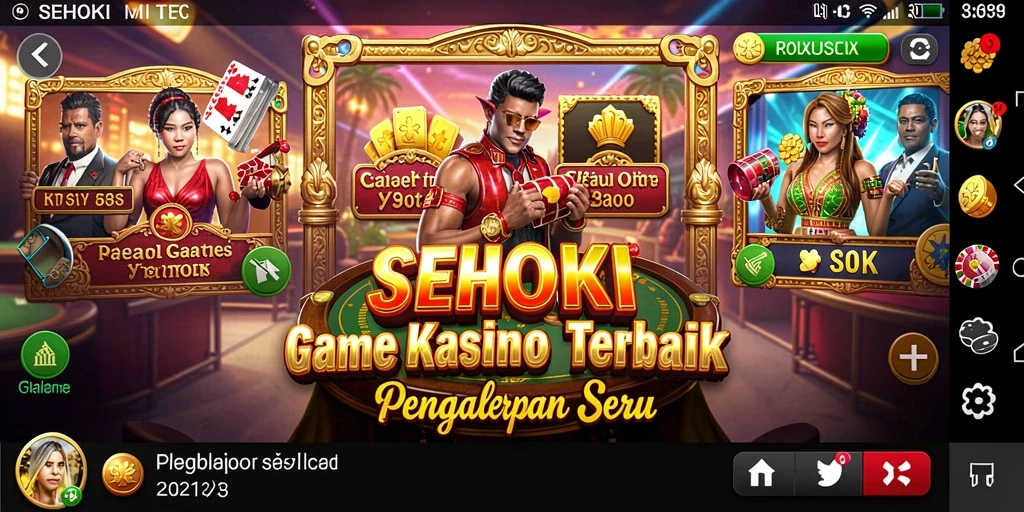Tampilan SEHOKI dengan grafis kasino yang menawan.