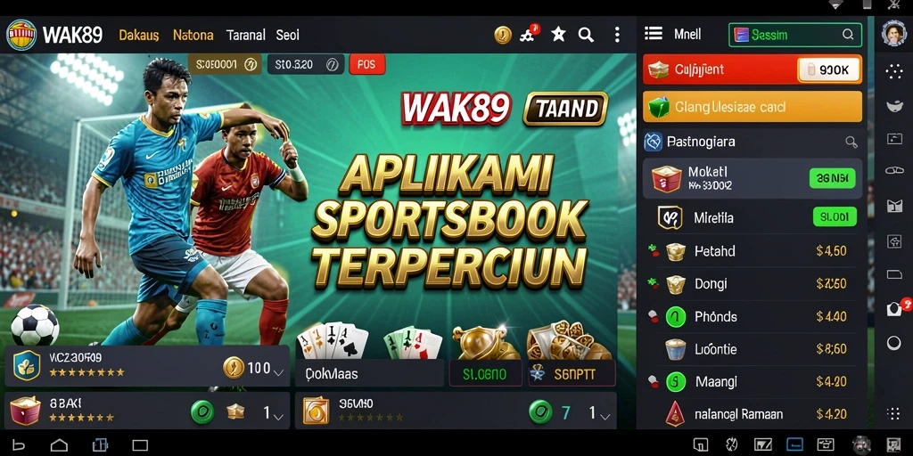 Tampilan antarmuka WAK89 yang menampilkan opsi taruhan dan statistik pertandingan.